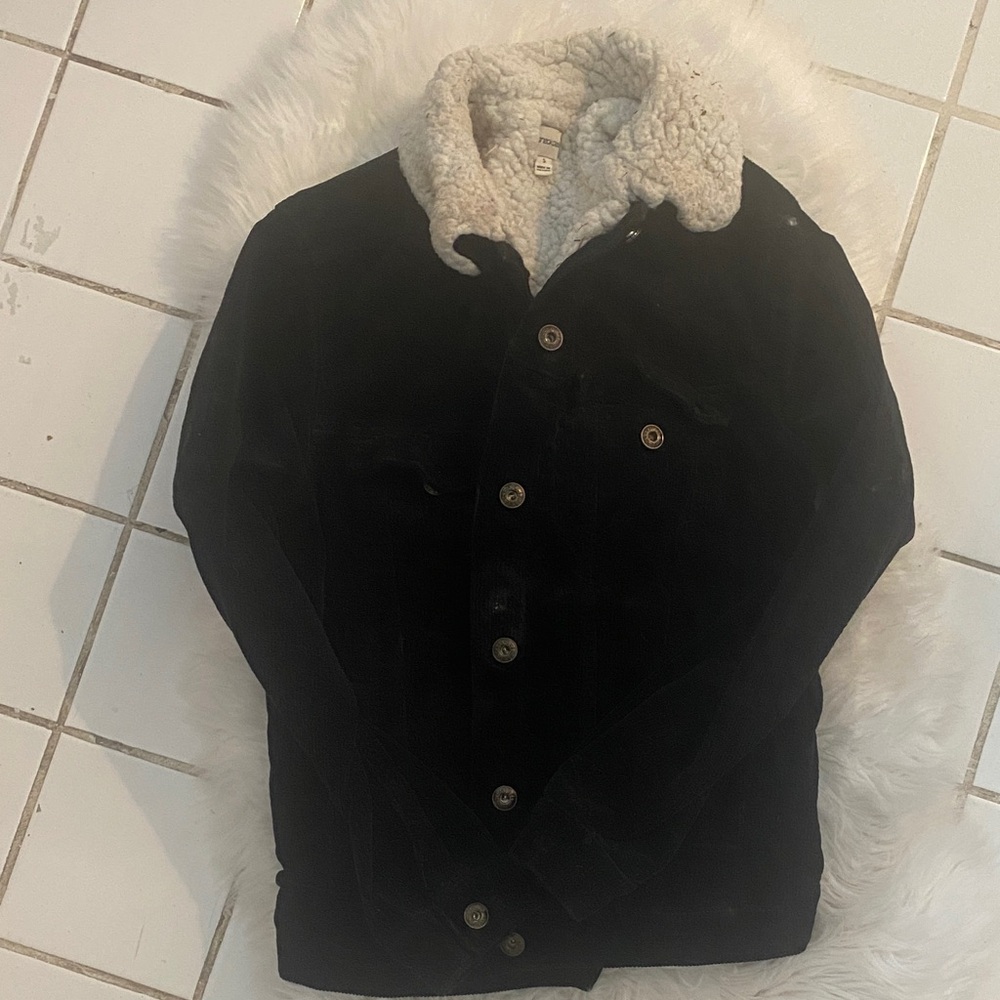Black Sherpa-Lined Jacket